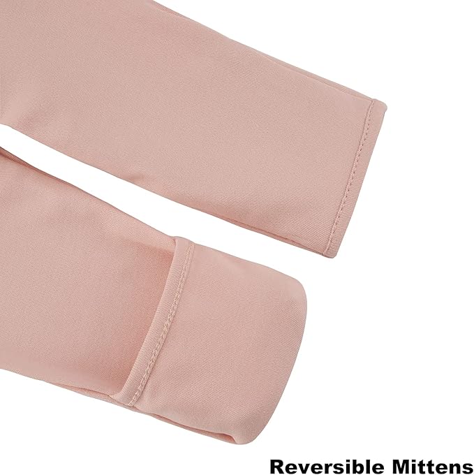 Aablexema Organic Cotton Baby Footie Pajamas with Mittens Newborn Soft Zip Sleeper