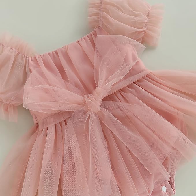 Sasaerucure Infant Baby Girl Summer Outfits Sleeveless Dress Romper Lace Tutu Onesie One Piece Ruffle Bodysuit