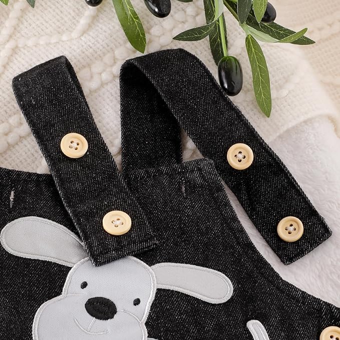 Baby Boy Clothes Fall Winter Outfits Long Sleeve Striped Romper Cute Cartoon Jeans Overalls Pants Set 0-18 Months