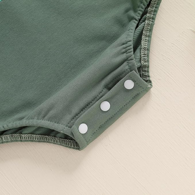 Newborn Baby Boy Fall Outfit Romper Golf Court Embroidery Long Sleeve Onesie Jumpsuit Bodysuit Cute Infant Clothes