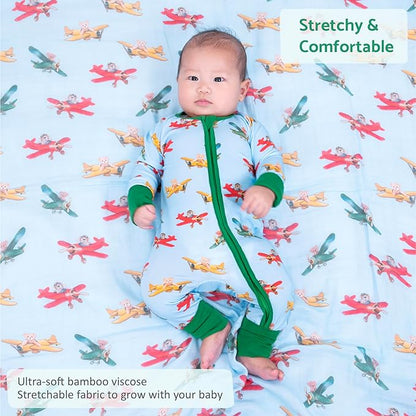 LollyBanks Baby Pajamas, 2-Way Zipper Infant Romper, 95% Viscose Made from Bamboo and 5% Spandex, Baby Sleepers