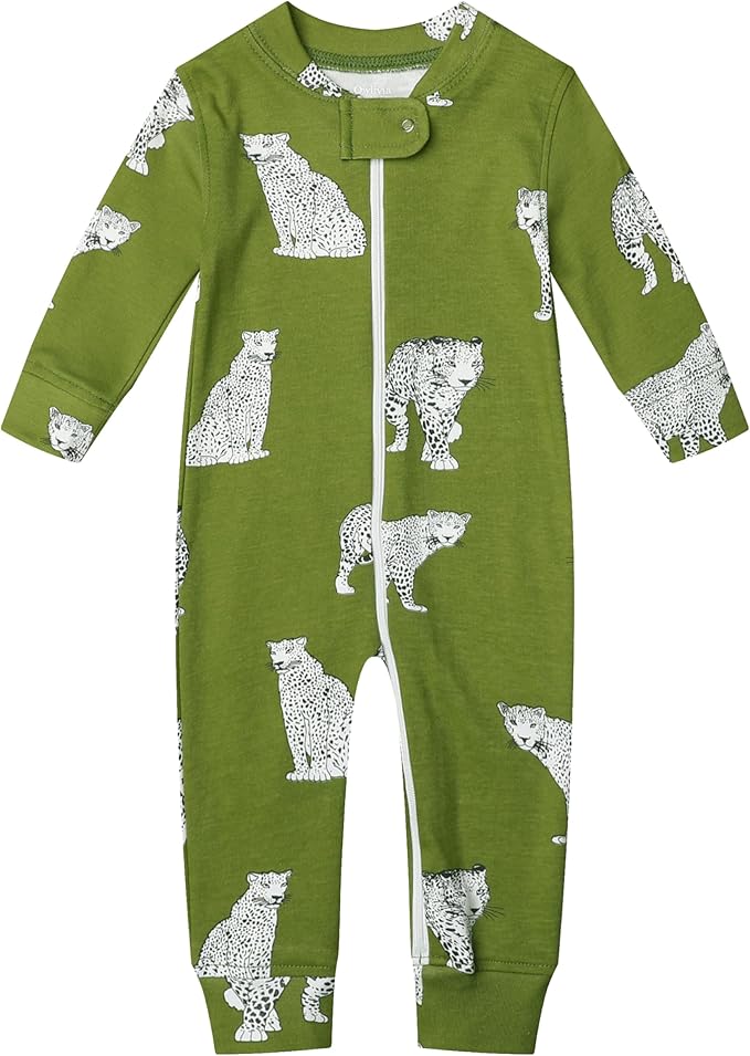 Owlivia Organic Cotton Baby Boy Girl Zip up Sleep 'N Play Pjs, Footless, Long Sleeve