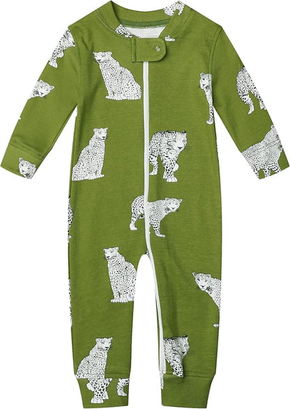 Owlivia Organic Cotton Baby Boy Girl Zip up Sleep 'N Play Pjs, Footless, Long Sleeve