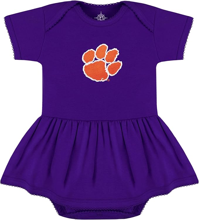 Creative Knitwear College Baby Picot Bodysuit Dress - Team Logo, Multiple Colors, for Baby Girls (0-24 Months)