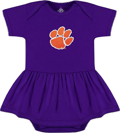 Creative Knitwear College Baby Picot Bodysuit Dress - Team Logo, Multiple Colors, for Baby Girls (0-24 Months)