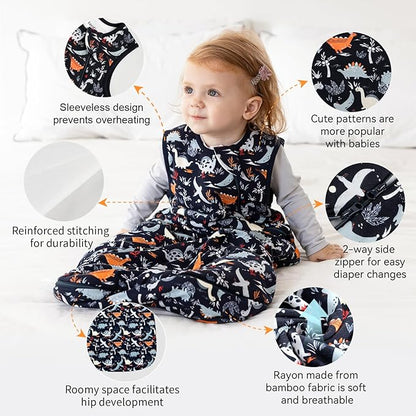 Rayon Made from Bamboo Sleep Sack 2t-3t Supersoft Toddler Sleep Sack 24-36 Months 1.0 Tog Baby Wearable Blanket with 2-Way Zipper Unisex Sleeping Bag for Babies