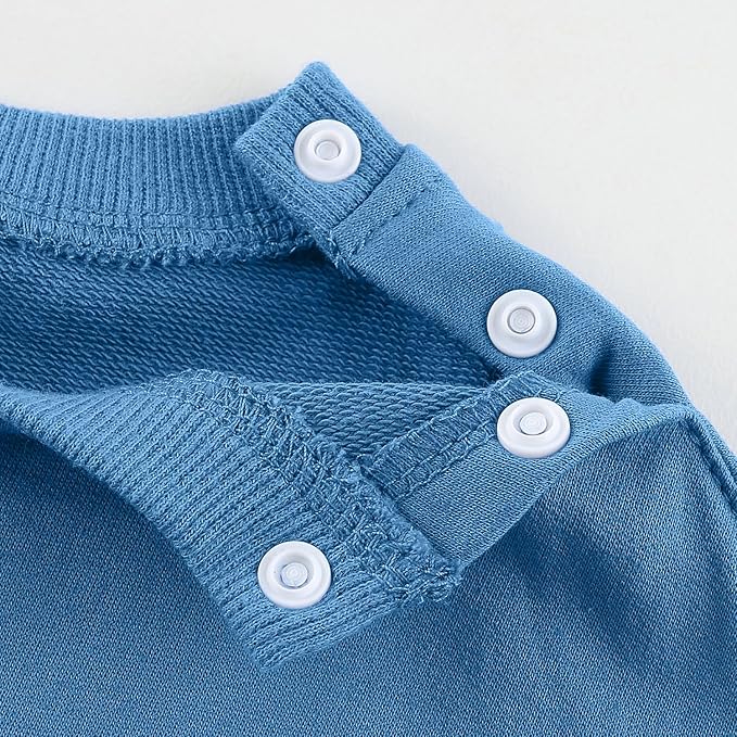 Fullfamous Baby and Toddler Boys 100% Cotton 2 Piece Long Sleeve Sweatshirt and Sweatpant Jogger Pants Set Newborn-4T