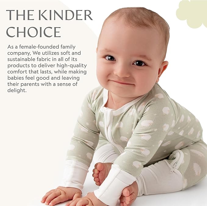 Bamboo Little Ultra-Soft Convertible Baby Romper - Gender Neutral Infant Clothes with 2-Way Zipper, Footless Sleepwear