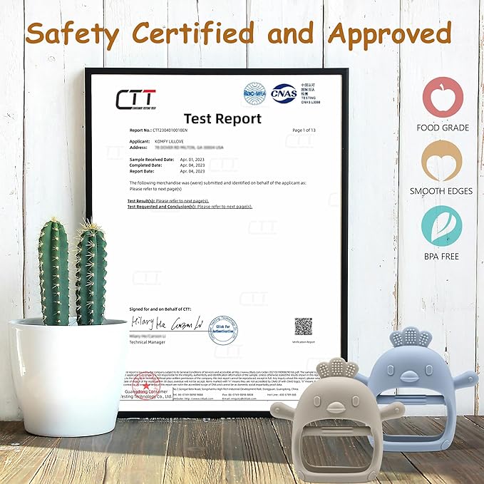2 Pack Baby Teething Toys for 0-6 & 6-12 Months, Food Grade Silicone Teething Mitten Anti-Drop Wrist Hand Teether, BPA Free, One-Piece, CPC Certified Baby Chew Toys for Sucking Needs