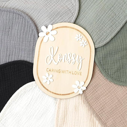 Konssy Muslin Baby Bibs 8 Pack Baby Bandana Drool Bibs Cotton for Unisex Boys and Girls, Soft Absorbent Set for Teething and Drooling