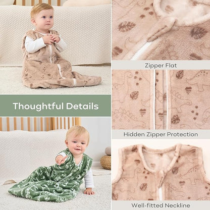 Yoofoss Fleece Baby Sleep Sack 2 Pack 1.5 Tog Baby Wearable Blanket with 2-Way Zipper
