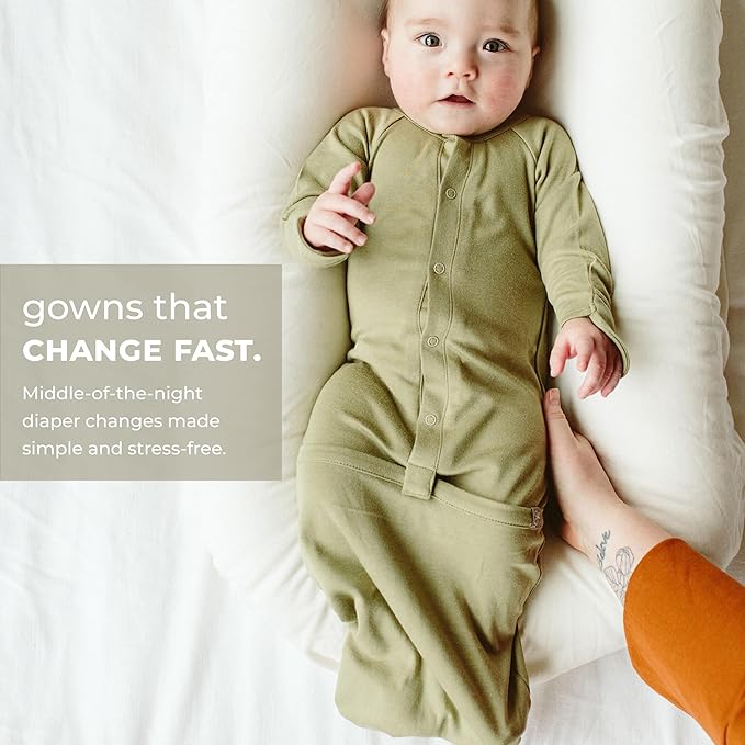 goumikids Viscose Made from Bamboo Organic Cotton Convertible Baby Gown