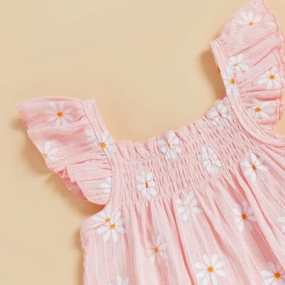 Mubineo Baby Girl Summer Clothes Cute Ruffle Tops Dress Shorts Outfits Set Infant Toddler Shrit Bloomers Princess Outfit