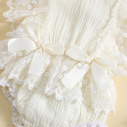 Sasaerucure Infant Baby Girl Summer Outfits Sleeveless Dress Romper Lace Tutu Onesie One Piece Ruffle Bodysuit