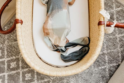 Copper Pearl Baby Gown - Knotted Newborn Sleepers for Baby Boy and Girl, Soft Stretchy Long Sleeve Infant Gowns with Bottom Tie and Hand Mittens, Perfect Hospital Coming Home Outfit (Picasso)