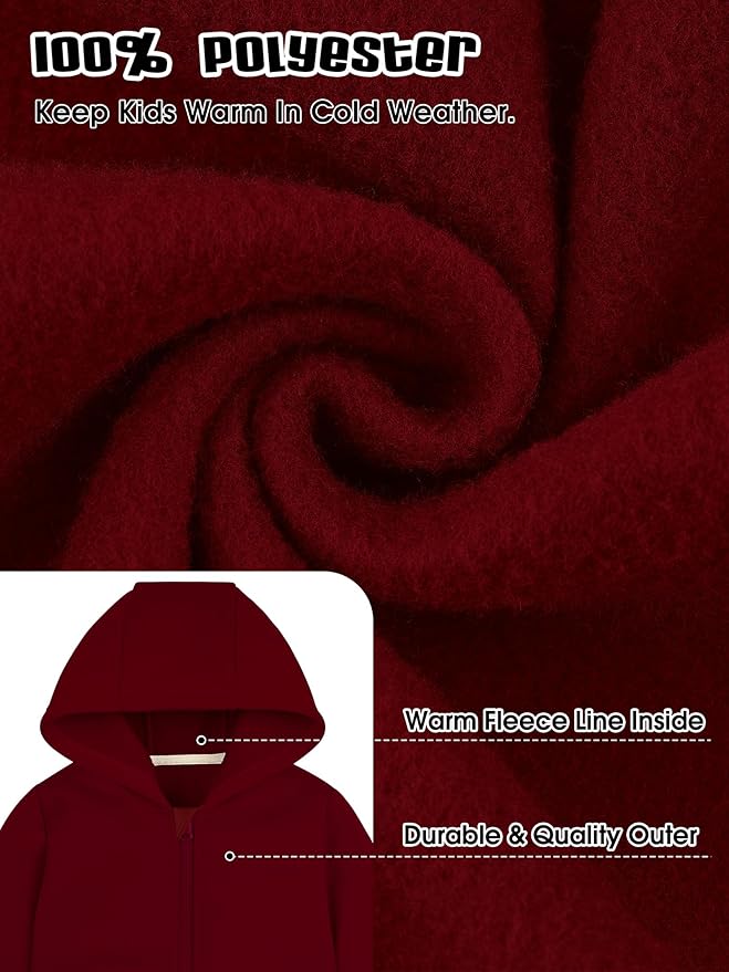 Cooraby 3 Packs Baby and Toddler Boys Long Sleeve Full-Zip Hoodies Infant Fleece Hooded Sweatshirts Jacket with Pouch Pockets