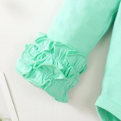 Baby Girl Solid Color Romper Infant Ruffle Sleeve Bodysuit One Piece Outfit Toddler Jumpsuit clothes
