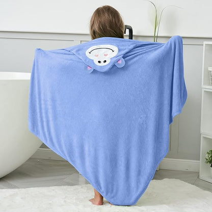 HIPHOP PANDA Hooded Towel - Rayon Made from Bamboo, Bath Towel with Bear Ears for Newborn, Babie, Toddler, Infant - Absorbent Large Baby Towel - Gorilla, 30 x 30 Inch