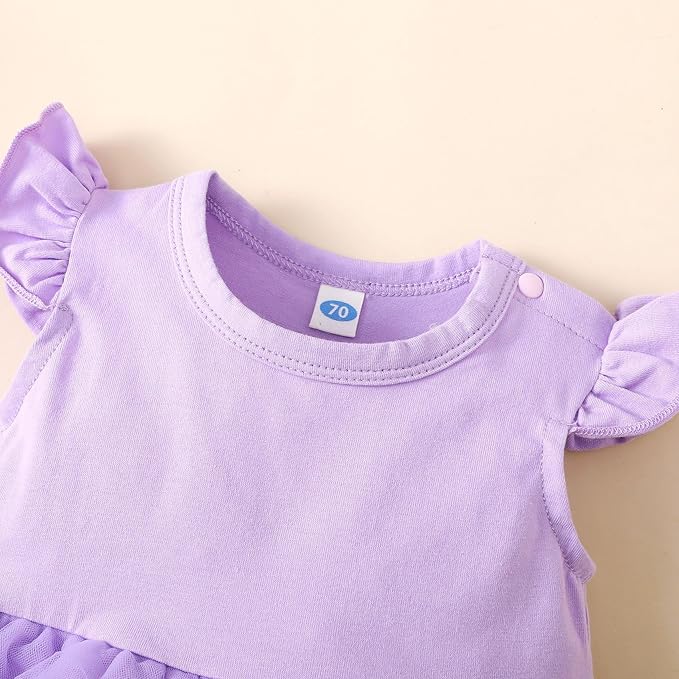 Magic Park 0-18M Infant Bodysuit Tutu Dress Baby Girl Romper Dress Toddler Solid Color Tulle Skirt Baptism Holidays Outfits