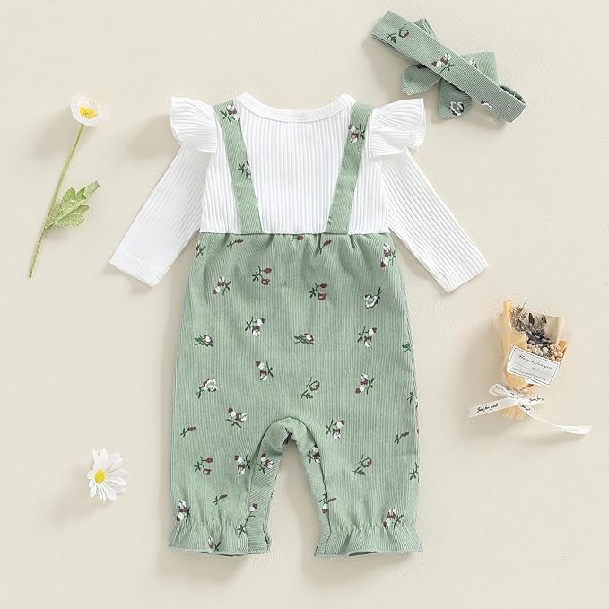 Infant Baby Girl Fall Outfit Romper Cherry Print Fake Two Pieces Patchwork Bow Jumpsuit Newborn Winter Clothes