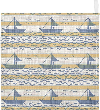 vvfelixl Baby Muslin Washcloths Linen Nautical Boat Texture Baby Burp Cloths Cotton Baby Face Towel for Newborn Infants Boys Girls Soft and Absorbent 11.8 X 11.8 in, 3 Pack