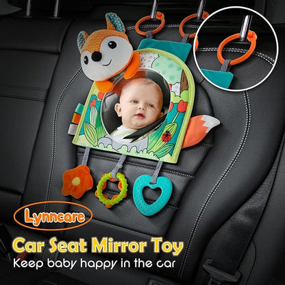 Car Seat Toy, Baby Car Mirror Toy for Rear Facing, Travel Baby Activity Center with Hanging Engaging Toys for Infants Babies 0-6-12-18 Months Boy Girl