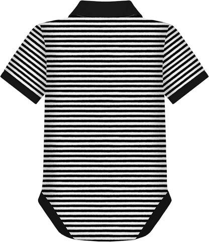 Creative Knitwear College Baby Striped Polo Bodysuit - Team Logo, Multiple Colors, for Boys & Girls (0-12 Months)