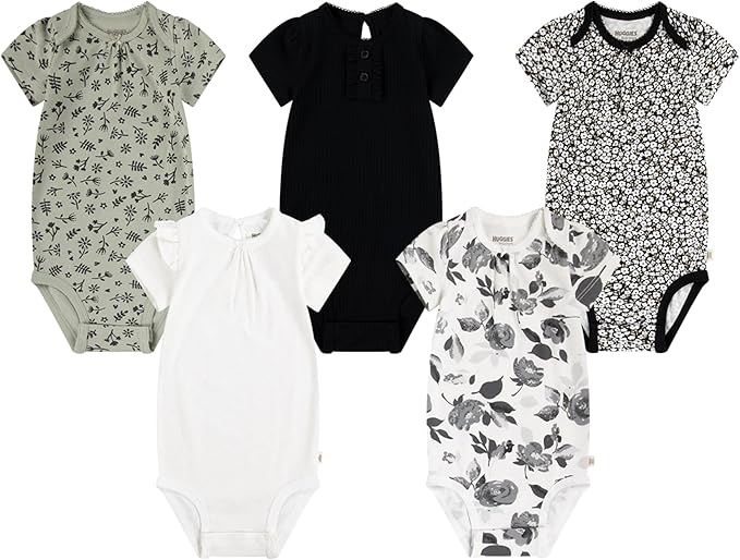 HUGGIES unisex-baby 5-pack Elevated Bodysuit