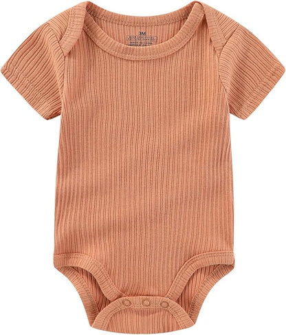 Baby Bodysuit and Pant Set Summer Ribbed Mix Match Infant Boy Girl Clothes Outfits