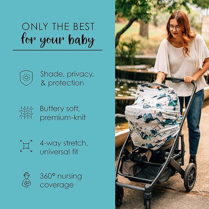 Milk Snob Original 5-in-1 Cover - Added Privacy for Breastfeeding, Baby Car Seat, Carrier, Stroller, High Chair, Shopping Cart, Lounger Canopy - Newborn Essentials, Nursing Top, Rocky Mountain