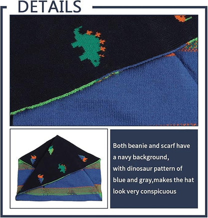 JANGANNSA Knitted Baby Hat Scarf Set Winter Warm Boys Girls Beanie Fleece Lining Toddler Kids Hats with Pompom