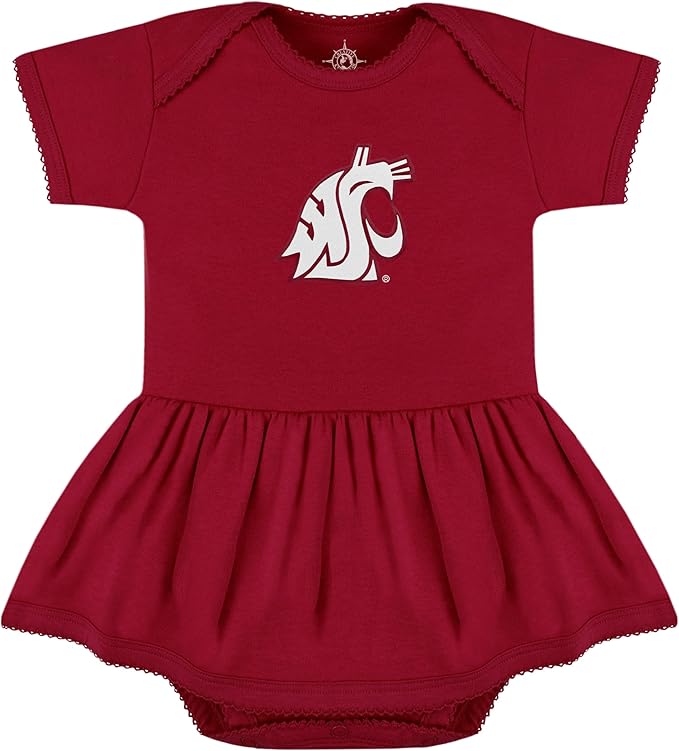 Creative Knitwear College Baby Picot Bodysuit Dress - Team Logo, Multiple Colors, for Baby Girls (0-24 Months)