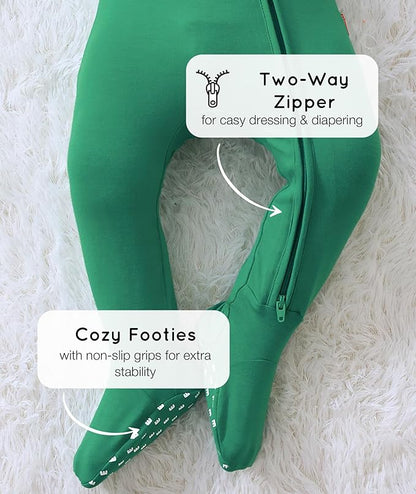 Bamboo Viscose Baby Boy Footie Pajamas, Infant Clothes, 2 Way Zipper Newborn Sleepers