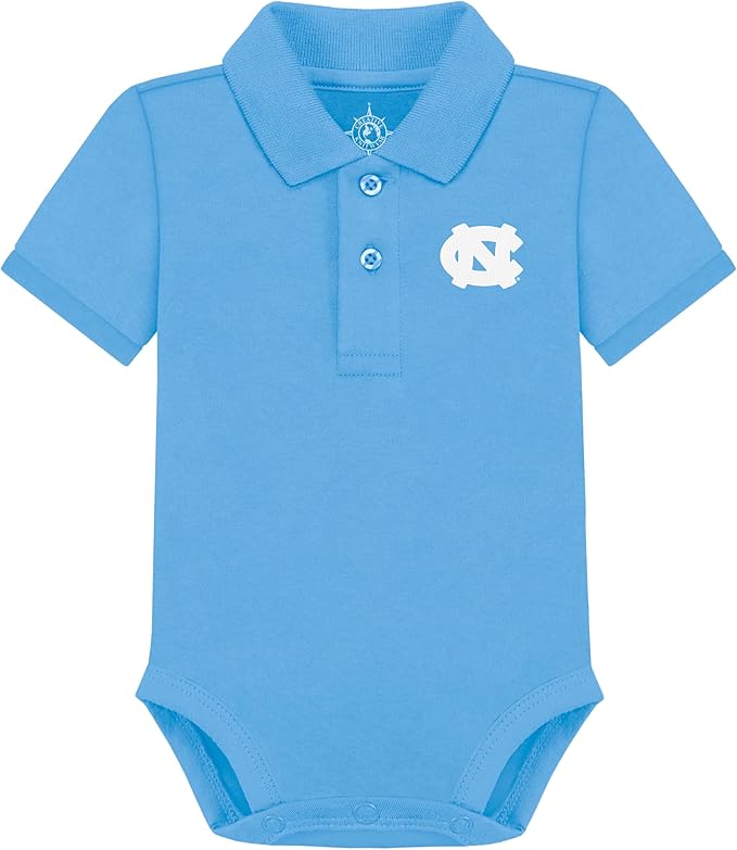 Creative Knitwear College Baby Polo Bodysuit Solid - Team Logo, Multiple Colors, for Boys & Girls (0-12 Months)