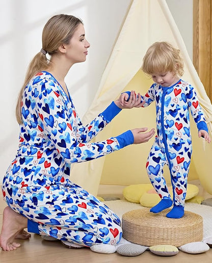 Bamboo Viscose Baby Convertible Footie Pajama, Zipper Pajamas for Baby Boys & Girls, Sleep & Play Footed Pjs