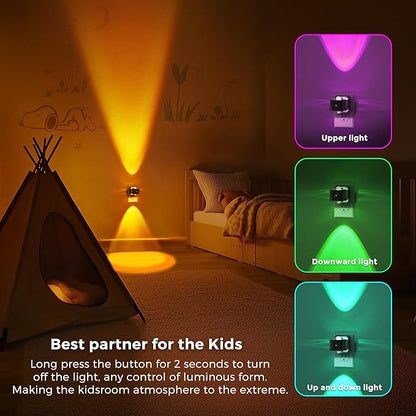 L LOHAS LED Night Light Projector, Color Changing Night Light Plug into Wall, Dusk to Dawn Sensor, Rotating Nightlight, RGB Ambient Lighting for Bathroom, Gaming Room, Gifts,1 Pack