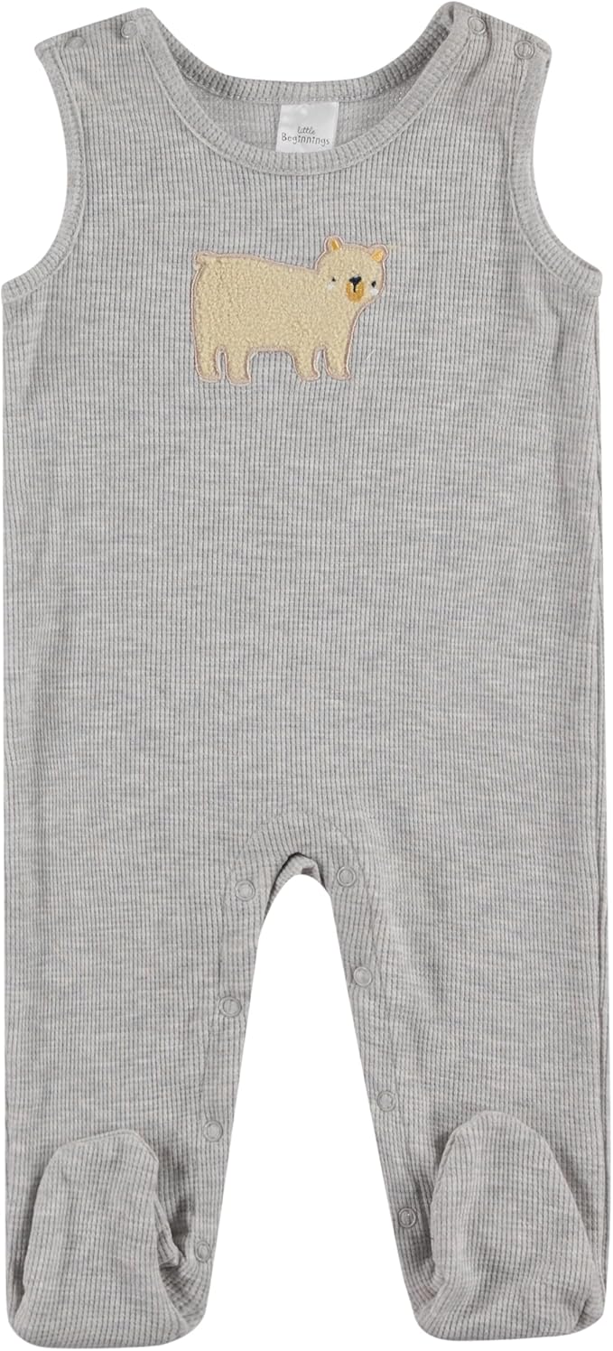 Cudlie baby-boys Infant Boys 2-piece Overall & Long-sleeve Bodysuit Set With Bottom Snaps