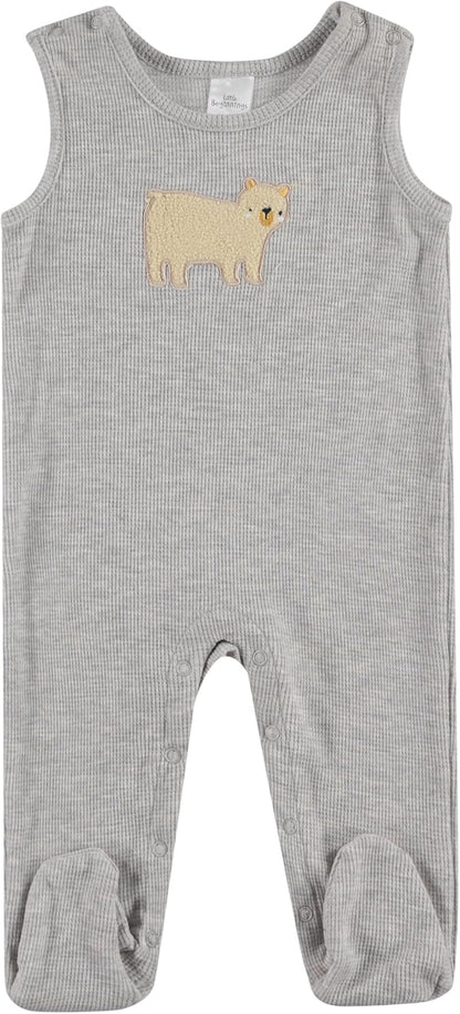 Cudlie baby-boys Infant Boys 2-piece Overall & Long-sleeve Bodysuit Set With Bottom Snaps