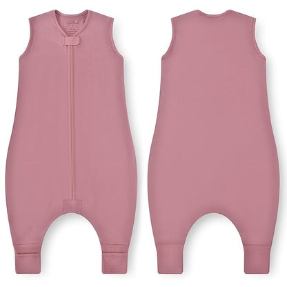 Toddler Sleep Sack with Feet, 0.5 TOG Organic Cotton Baby Sleeping Bag with Legs, Baby Wearable Blankets for Walkers w/ 2-Way Zipper, Baby Sleep Sack for Girls & Boys, Early Walker 6-18 Month