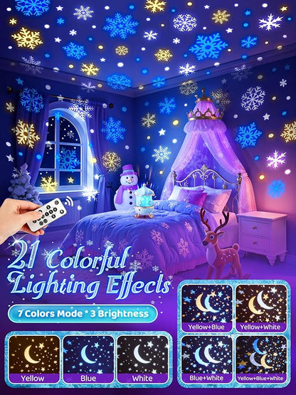 Frozen Toys, 15 Music+16 Films+315 Colors Night Light for Kids, 360°+Remote+Cordless Star Projector for Kids Night Light Projector, Princess Toys for Girls Room Decor, Christmas Gifts Frozen Gifts