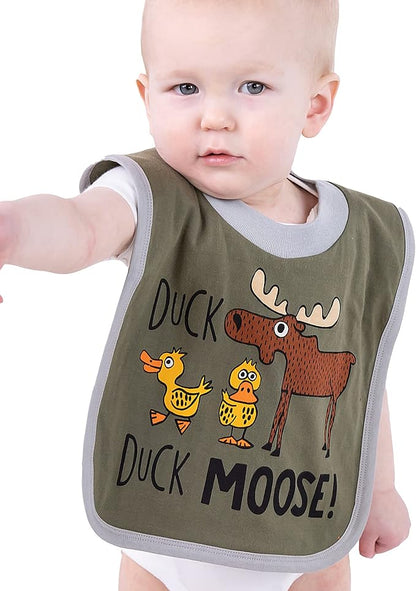 LazyOne Animal-Print Baby Bibs, Infant Bibs, Cute Baby Shower Gifts, One Size, Pack of 2