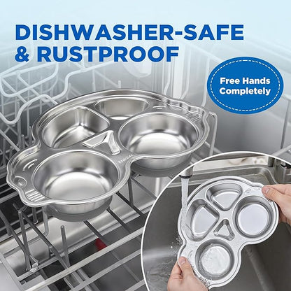 Stainless Steel Baby Suction Plates: Divided Plates Designed for Babies and Toddlers, Made of 100% Food-Grade Materials Ideal for Baby-Led Weaning BPA-Free Toddler Feeding Dishwasher Safe Gray