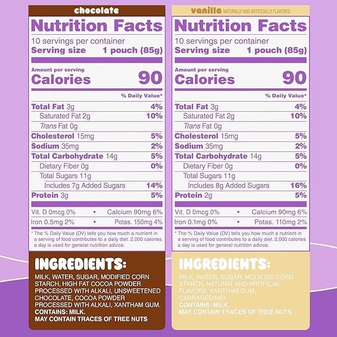 GoGo squeeZ PuddingZ Variety Pack, On-the-Go Chocolate and Vanilla Pudding, 3 oz. Pouches (Pack of 20), BPA Free Pouches