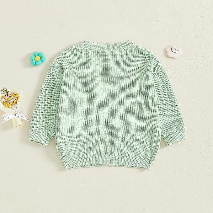 Baby Girl Cardigan Sweater Toddler Goose Embroidered Button Down Knit Sweaters Fall Winter Knitwear Jacket Clothes