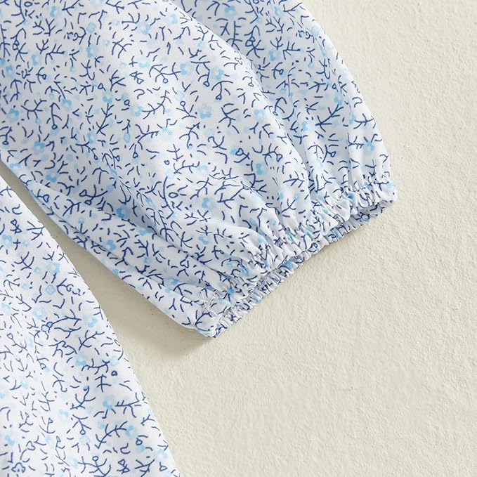 Summer Baby Girls Clothes Floral Short Sleeve Romper Dress Tutu Bodysuit Doll Collar Jumpsuit One Piece Outfit