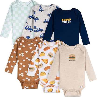Onesies Brand, Unisex Baby, 6-Pack Long Sleeve Bodysuits