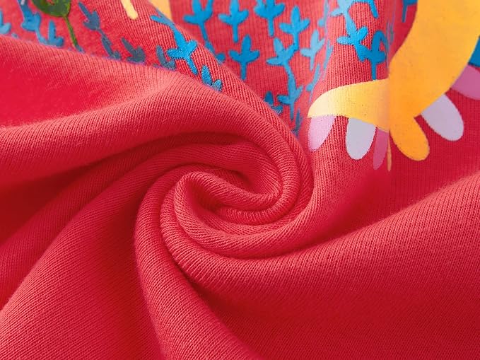 Babyroom Girls Matching Doll&Toddler 4 Piece Cotton Pajamas Toddler Christmas Sleepwear