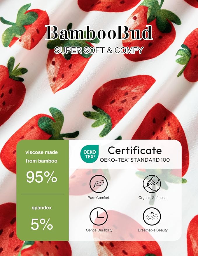 Toddler Girls Long Sleeve Nightgown Cute Little Kids Casual Dresses Viscose from Bamboo Princess Dress 2-5T