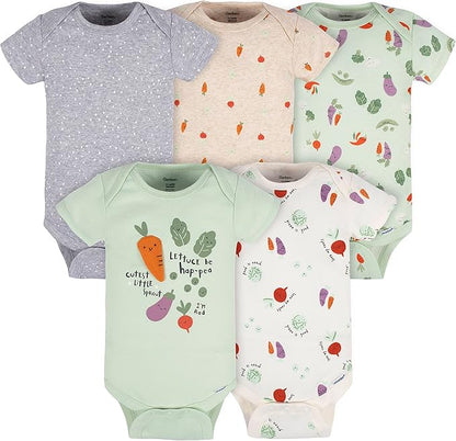 Gerber Unisex Baby 5-Pack Short-Sleeve Onesies