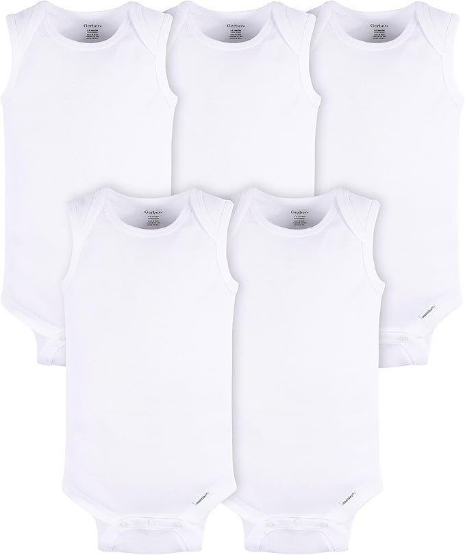 Gerber Baby Girls Multi-Pack Sleeveless Onesies Bodysuit